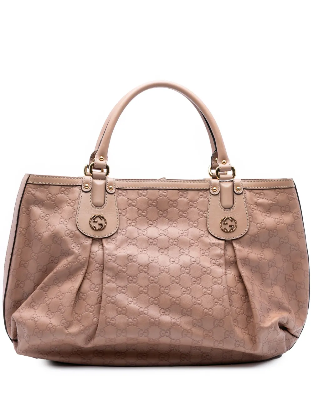 Pre-owned Gucci 2016-2025 Large Ssima Scarlett Tote Bag In Pink