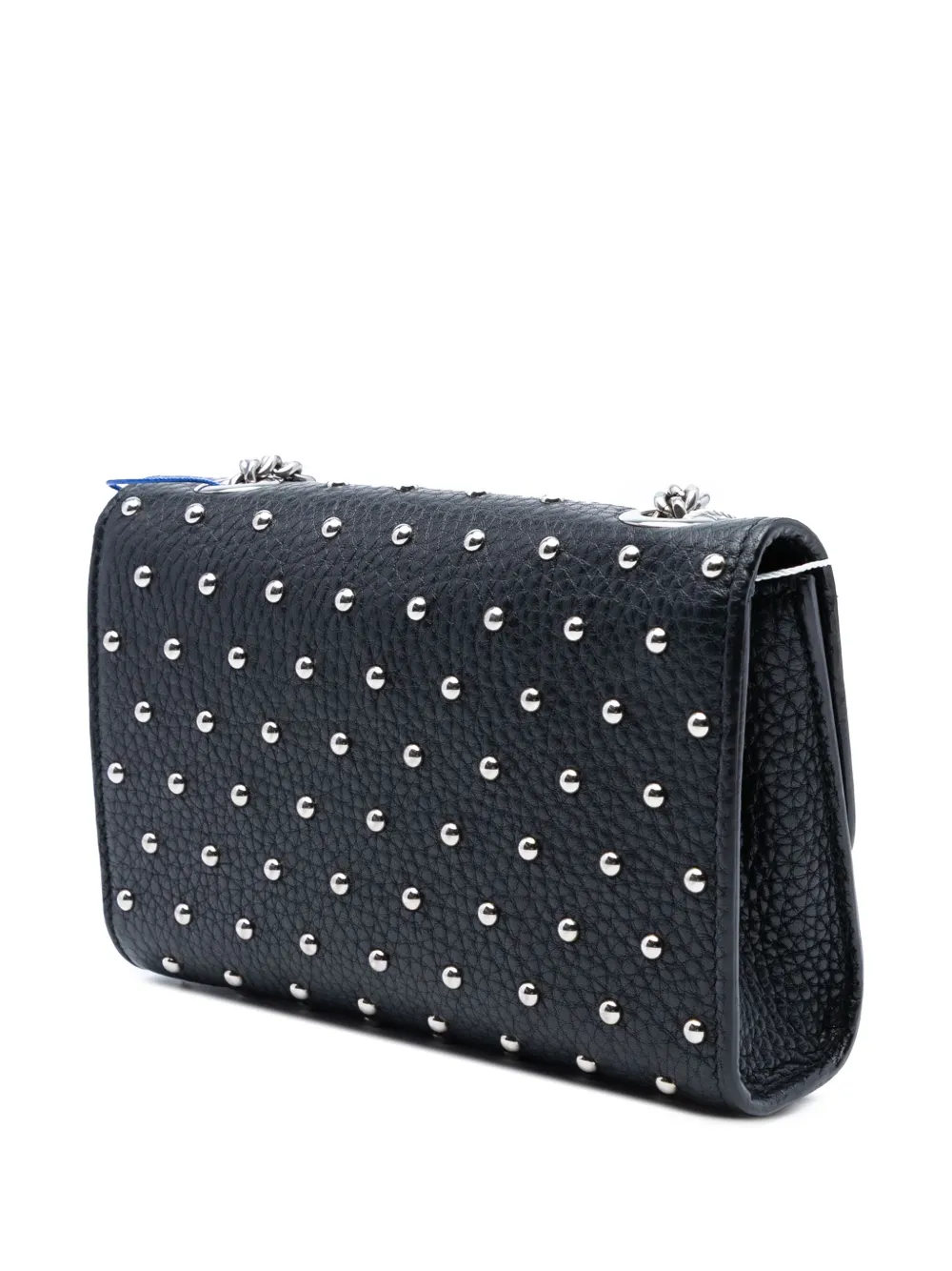 Pre-owned Gucci 2016-2025 Small Leather Studded Miss Bamboo Crossbody Bag In Black