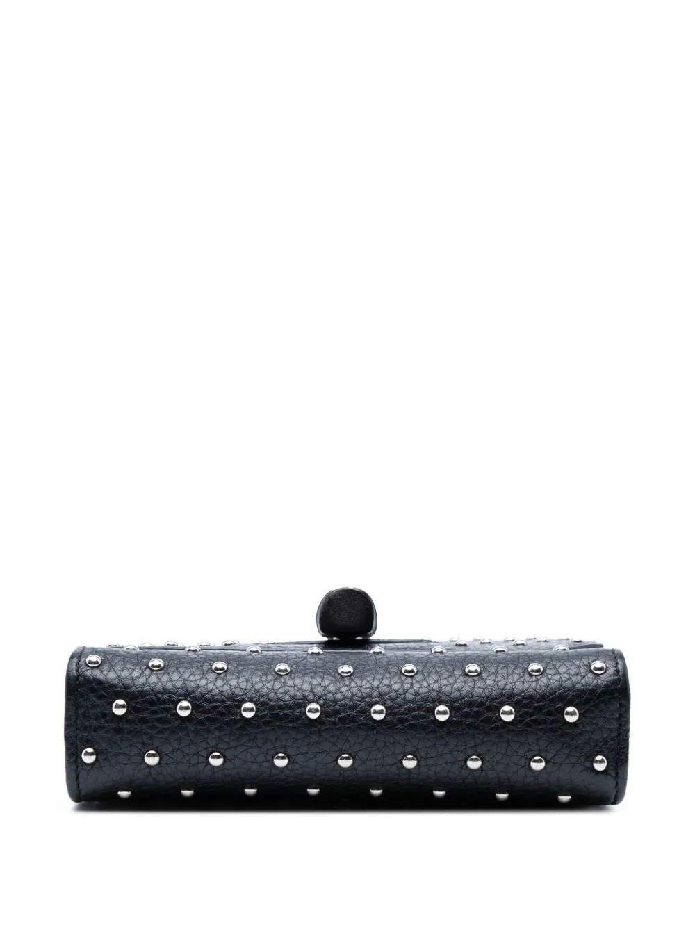 Pre-owned Gucci 2016-2025 Small Leather Studded Miss Bamboo Crossbody Bag In Black