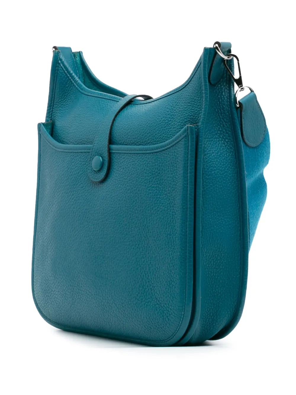 Pre-owned Hermes 2013 Clemence Evelyne Iii 29 Crossbody Bag In Blue