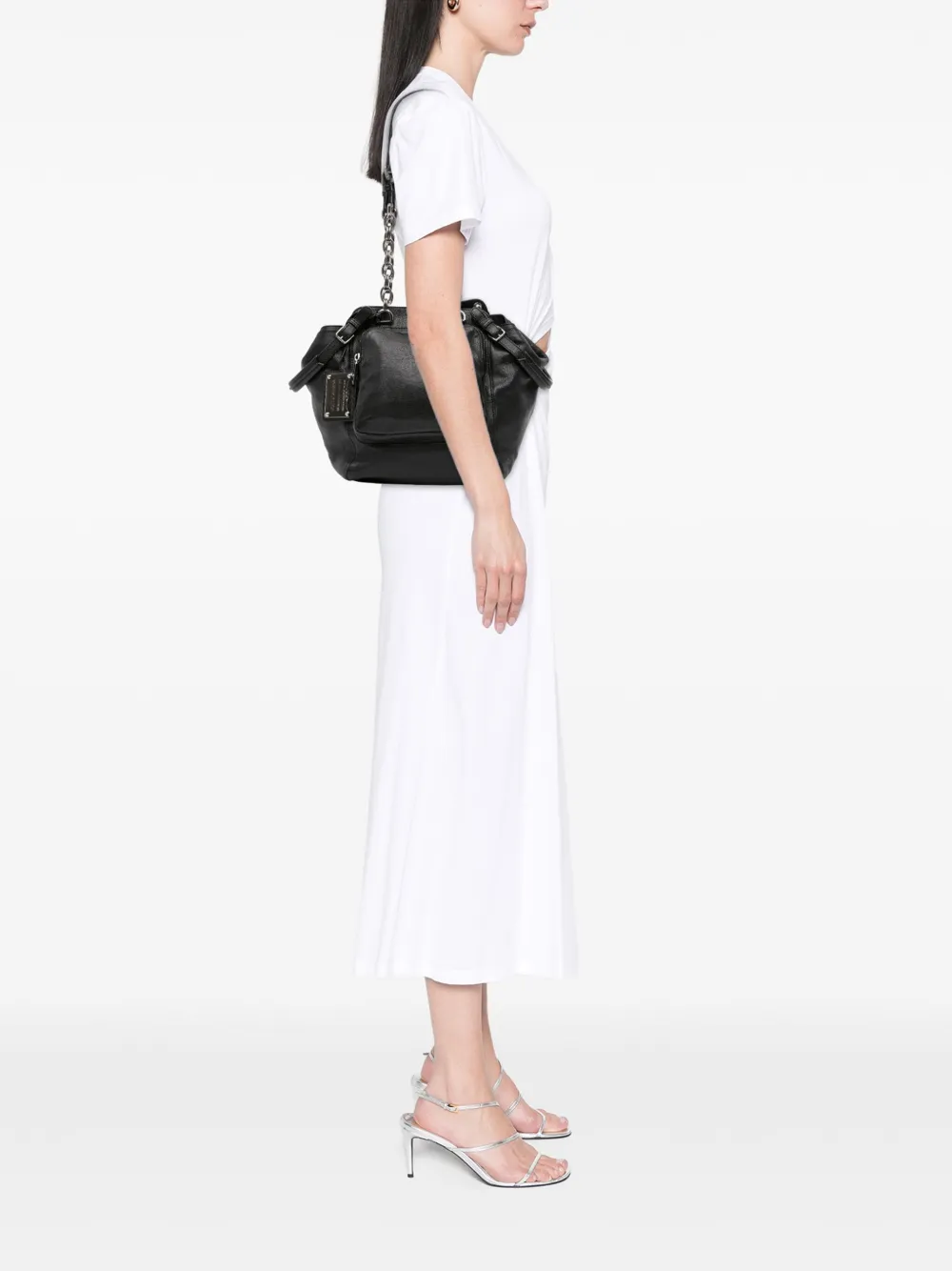Pre-owned Dolce & Gabbana 2008 Leather Miss Pocket Satchel In Black