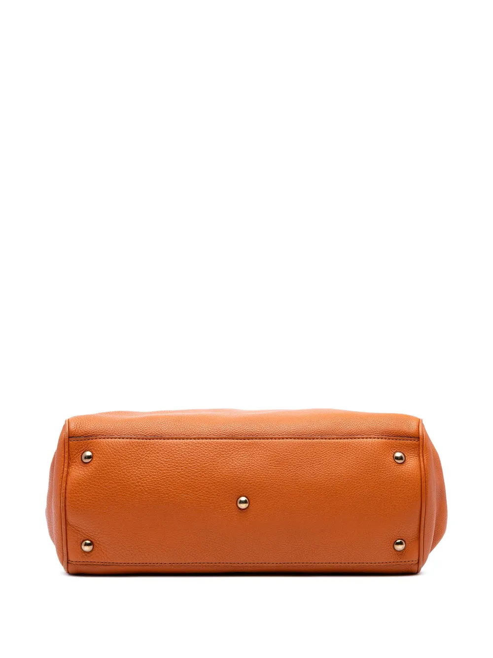 Pre-owned Gucci 2016-2025 Medium Calfskin Bamboo Shopper Satchel In Orange