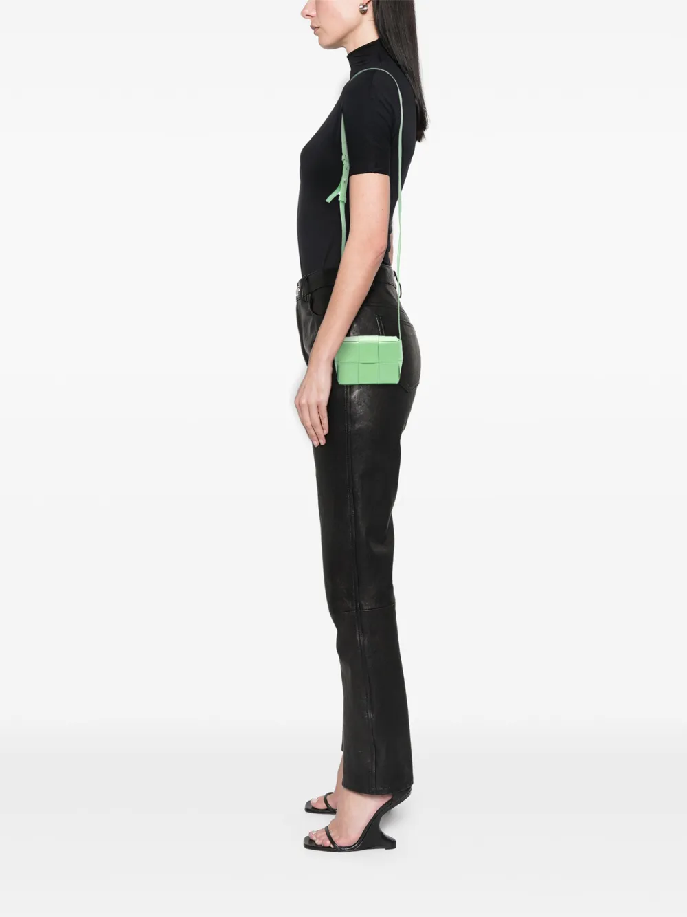 Pre-owned Bottega Veneta 2012-2025 Extra Mini Nappa Intrecciato Cassette Crossbody Bag In Green