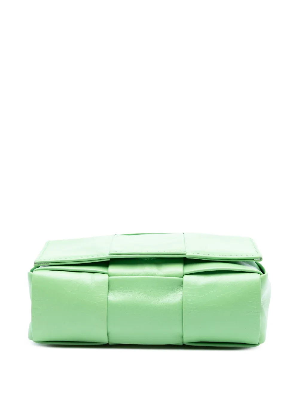 Pre-owned Bottega Veneta 2012-2025 Extra Mini Nappa Intrecciato Cassette Crossbody Bag In Green