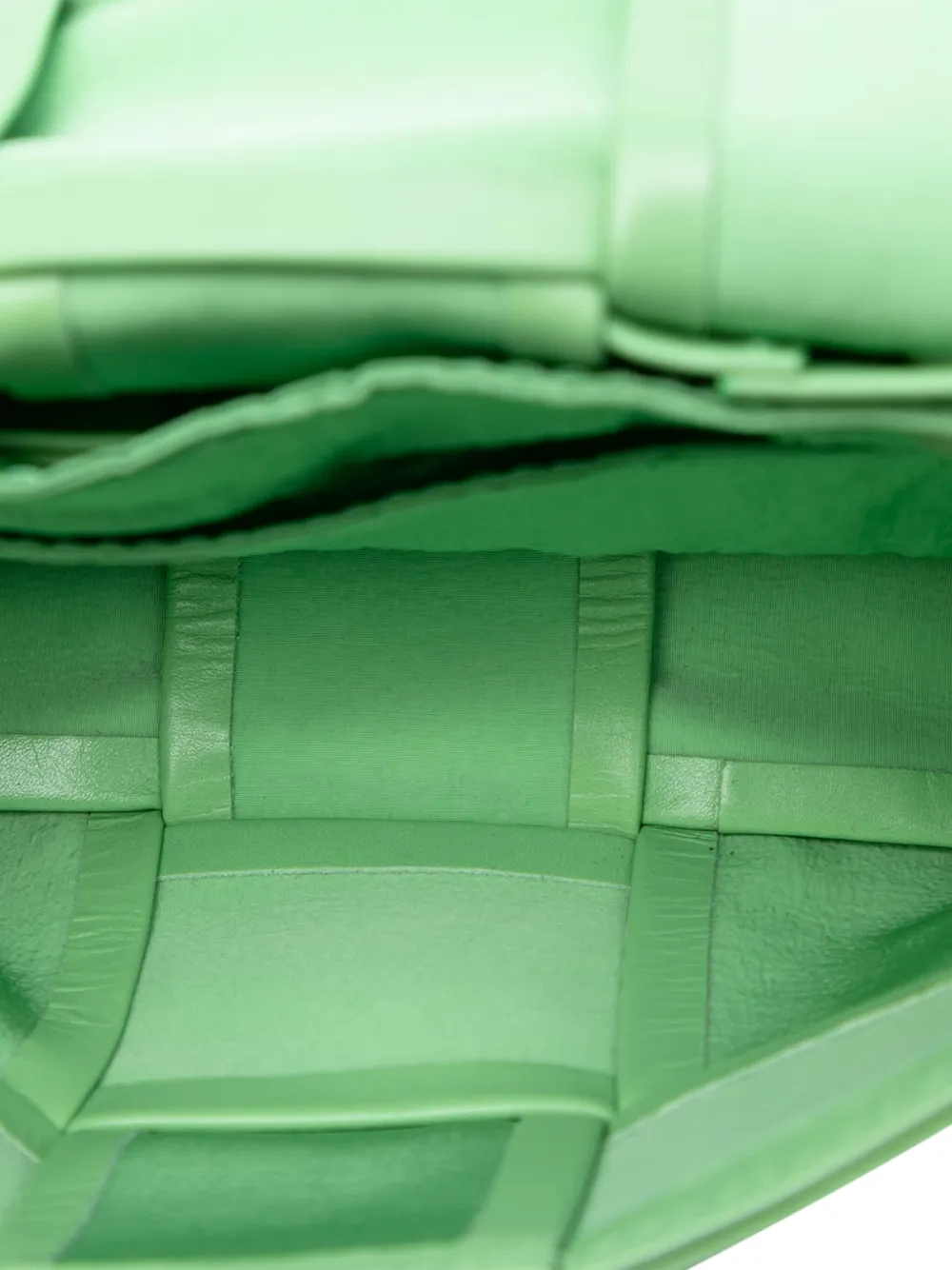 Pre-owned Bottega Veneta 2012-2025 Extra Mini Nappa Intrecciato Cassette Crossbody Bag In Green