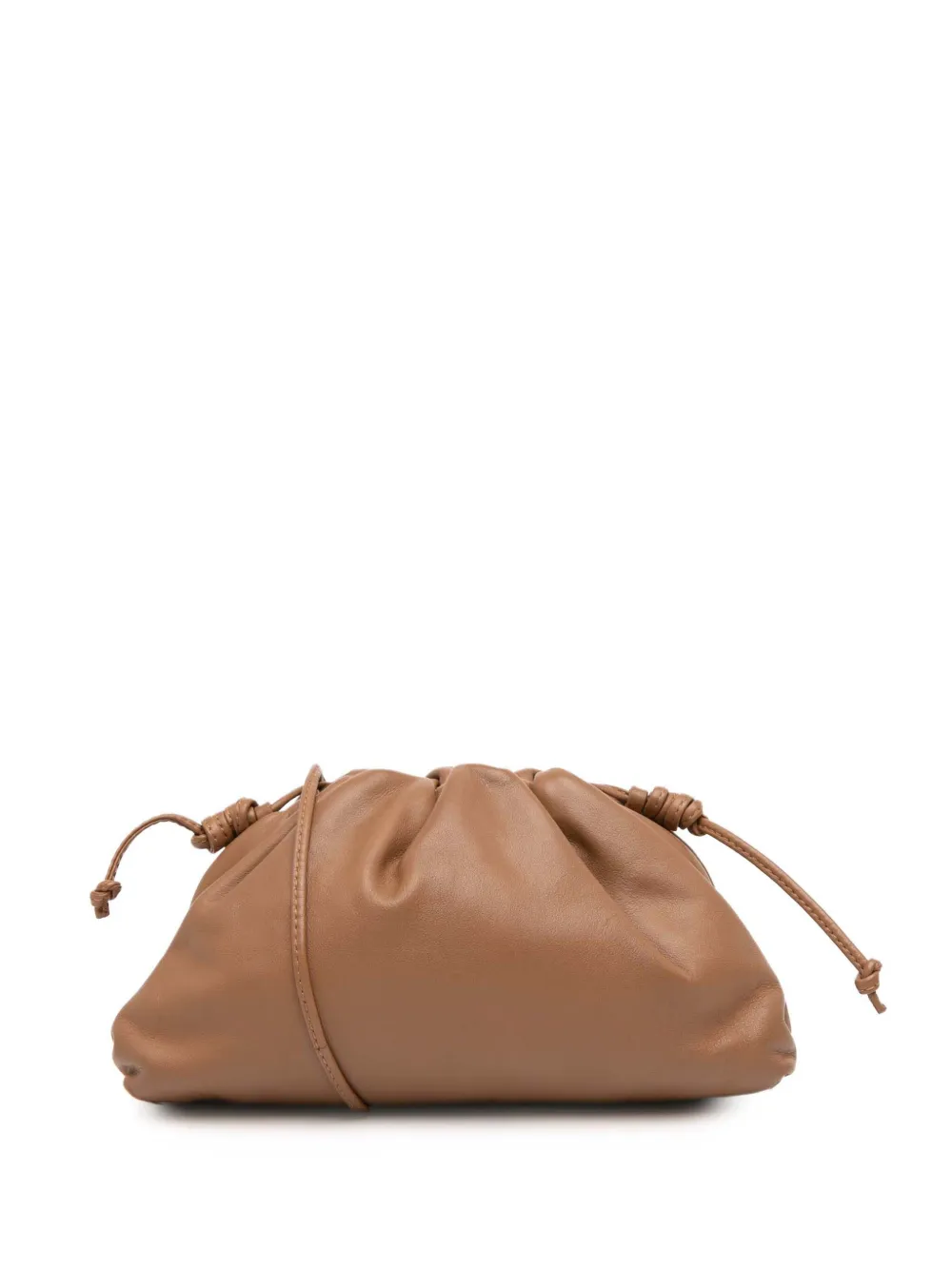 Pre-owned Bottega Veneta 2012-2025 Lambskin The Mini Pouch Crossbody Bag In Brown