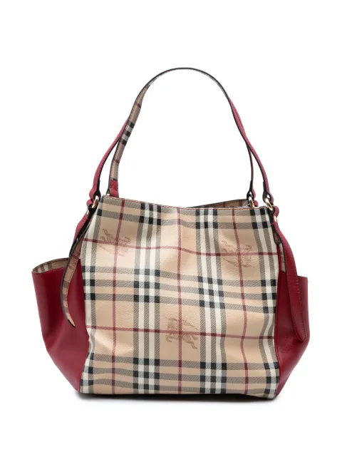 Burberry Pre-Owned 2000-2017 kleine Haymarket Check Canterbury Tote Bag aus beschichtetem Canvas mit Lederbesatz
