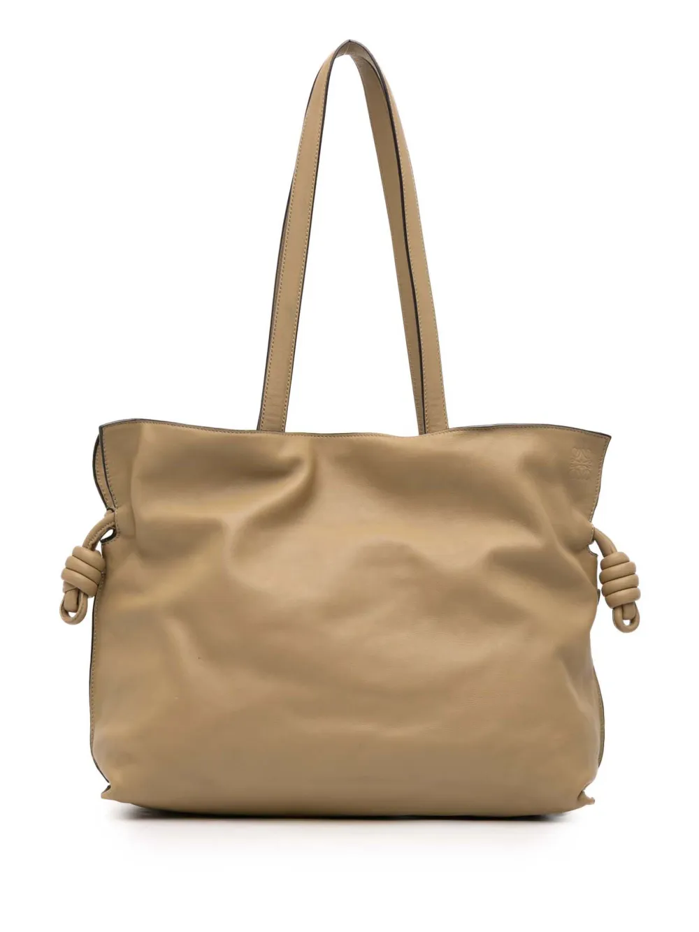 Loewe Pre-Owned 2022 Large Calfskin Flamenco Knot Clutch tote bag | Brown | Image 1