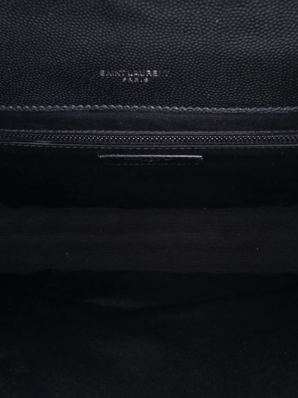 Pre-owned Saint Laurent 2019 Large Grain De Poudre Triquilt Monogram Envelope Bag Shoulder Bag In Black