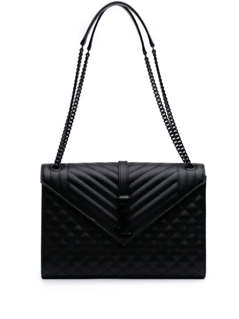 Saint Laurent Pre-Owned 2019 Large Grain De Poudre Triquilt Monogram Envelope Bag shoulder bag