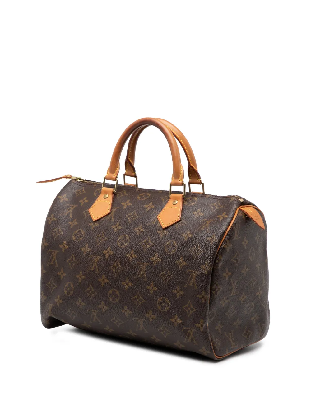 Pre-owned Louis Vuitton 2000 Monogram Speedy 30 Boston Bag In Brown