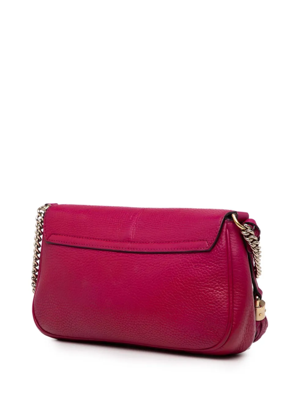 Pre-owned Gucci 2000-2015 Medium Leather Soho Chain Flap Crossbody Bag In Pink
