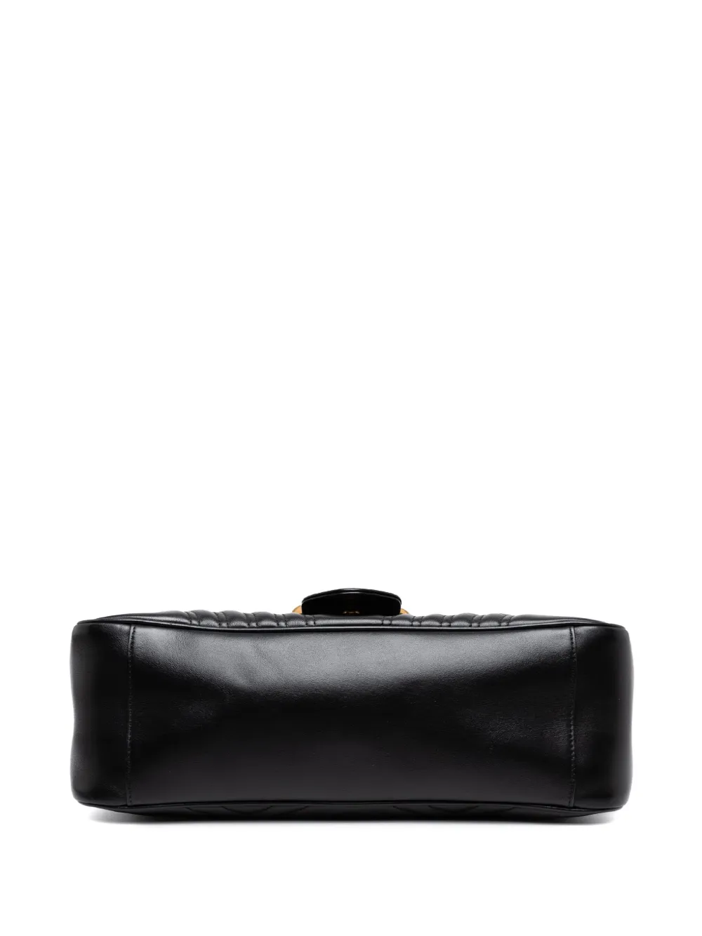 Pre-owned Gucci 2016-2025 Medium Gg Marmont Matelasse Leather Top Handle Satchel In Black