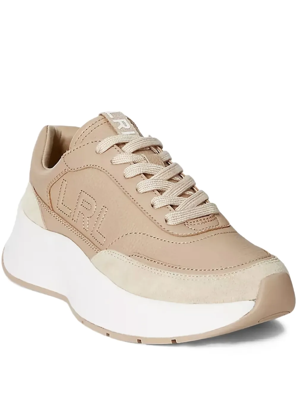 Lauren Ralph Lauren Frankie sneakers met vlakken Beige