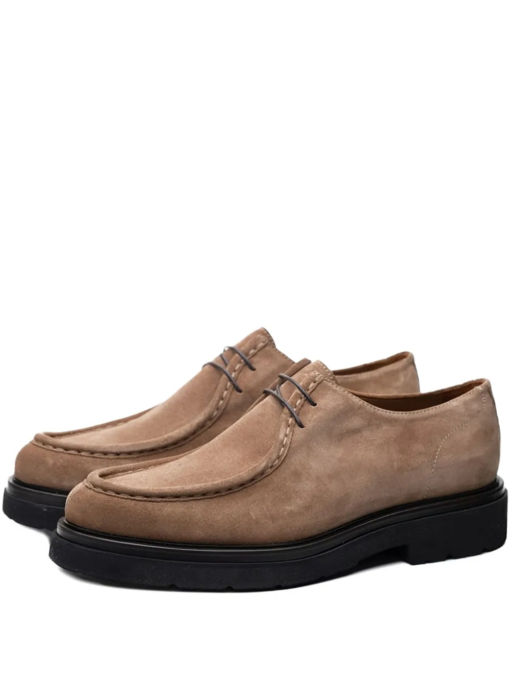 Poche Paris Lace-up Derby Shoes In Brown