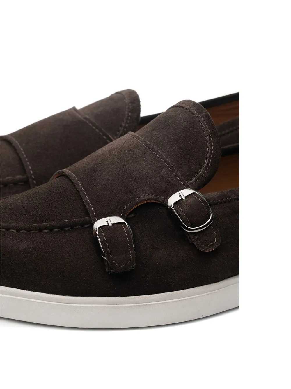Poche Paris Buckle Monk Shoes In Brown