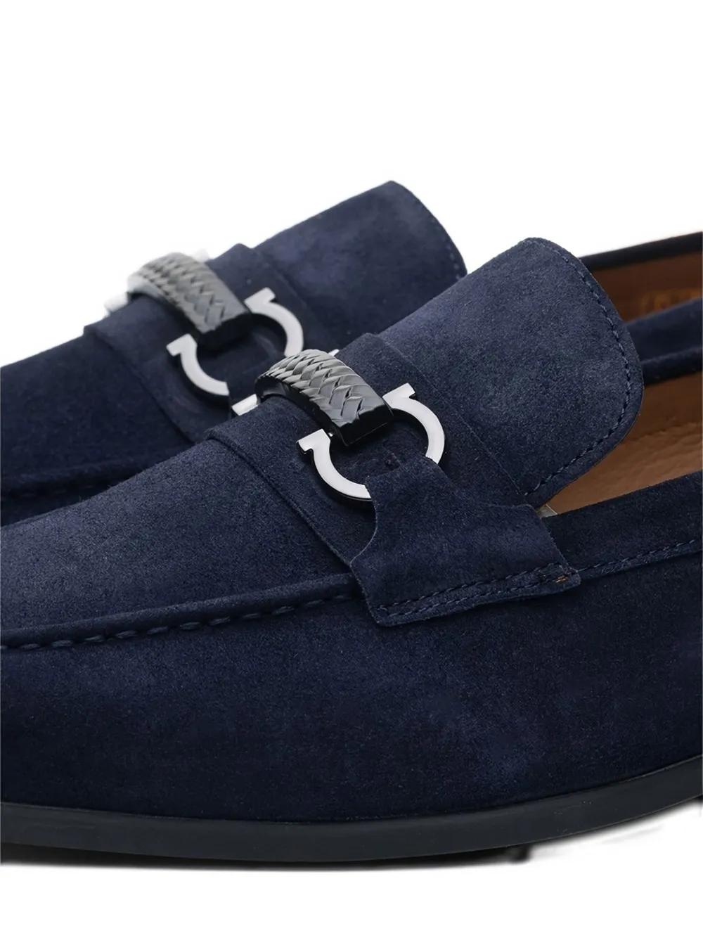 Poche Paris Horseshoe Detail Loafers In Blue