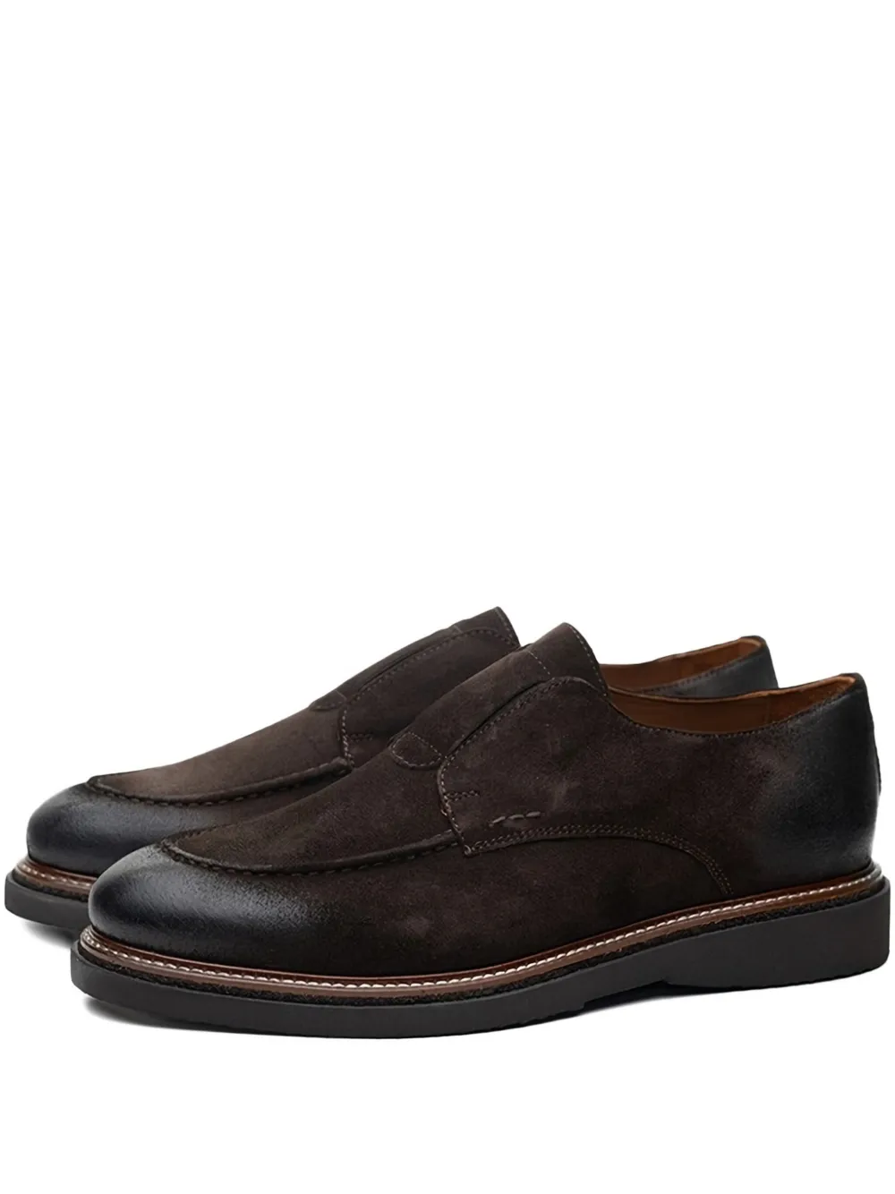 Poche Paris Panelled Loafers In Brown