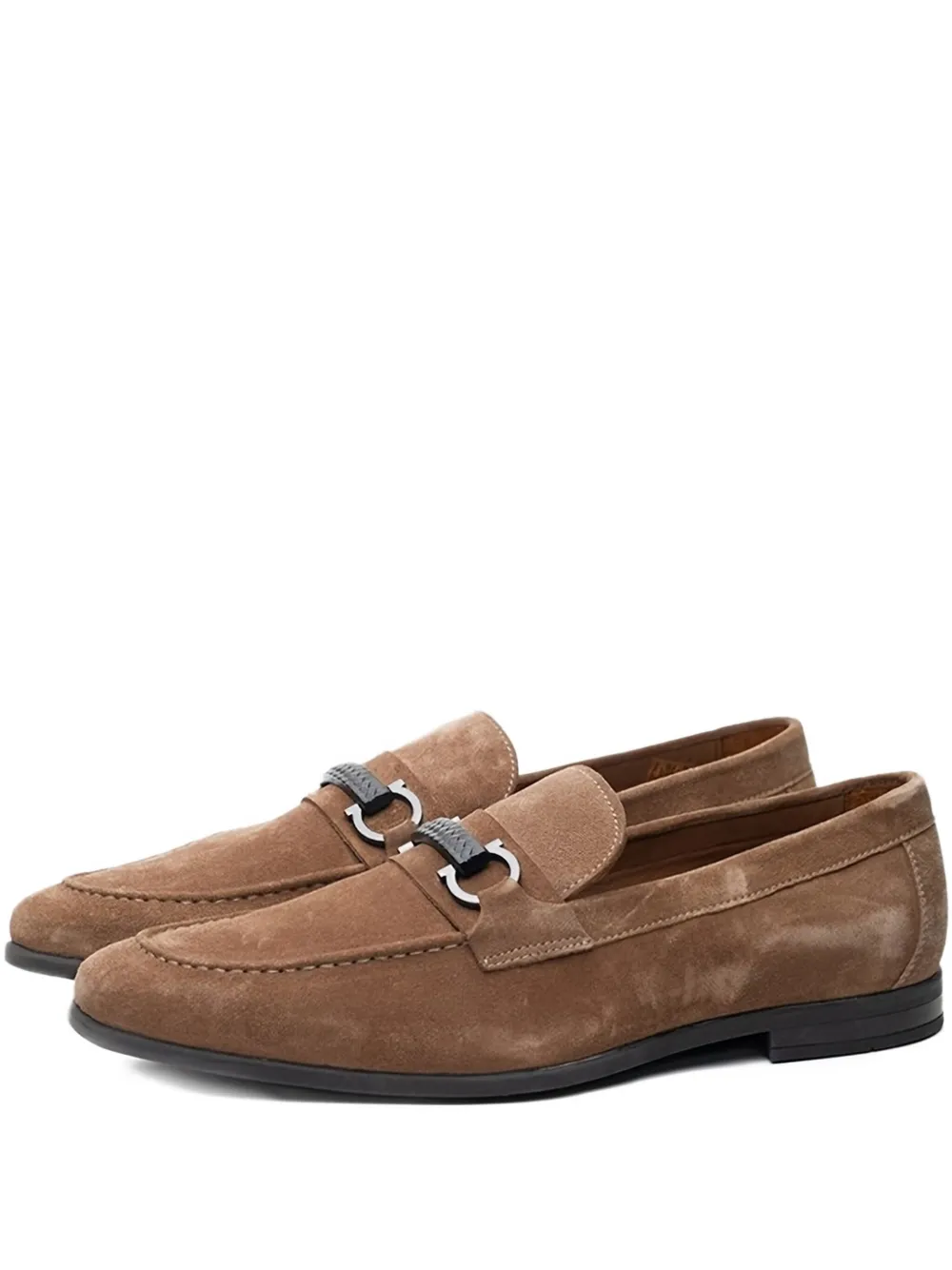 Poche Paris Horseshoe Detail Loafers In Brown