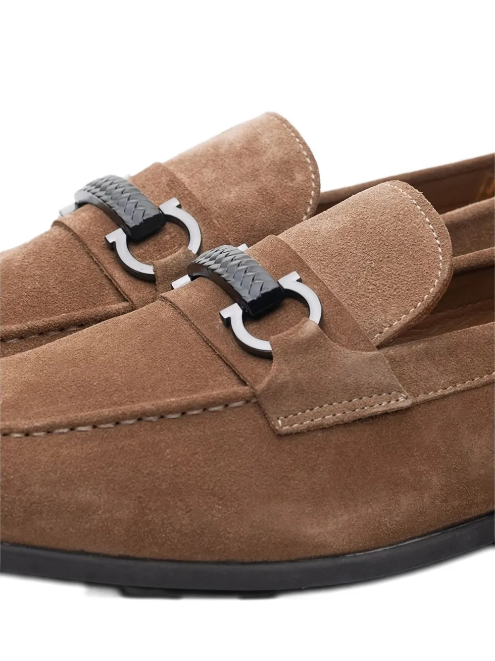 Poche Paris Horseshoe Detail Loafers In Brown
