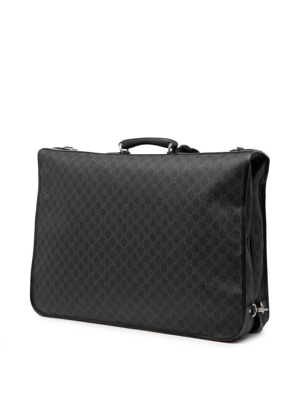 Pre-owned Gucci 2016-2025 Gg Supreme Retro Interlocking G Garment Bag Travel Bag In Black