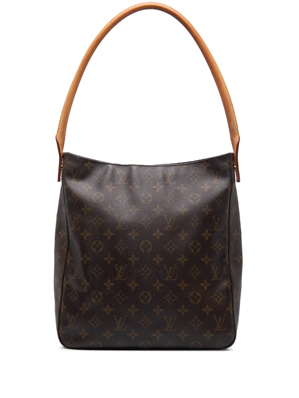 Pre-owned Louis Vuitton 2000 Monogram Looping Gm Shoulder Bag In Brown