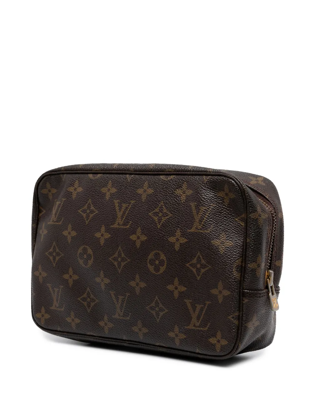 Pre-owned Louis Vuitton 1987 Monogram Trousse Toilette 23 Clutch Bag In Brown