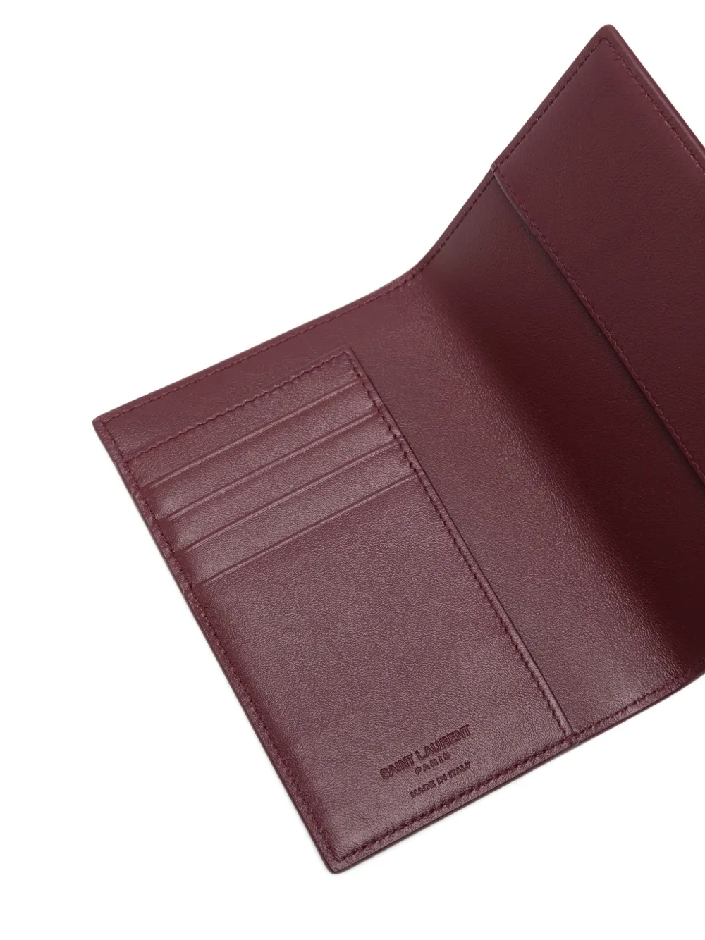 Saint Laurent Logo Passport Holder In Red