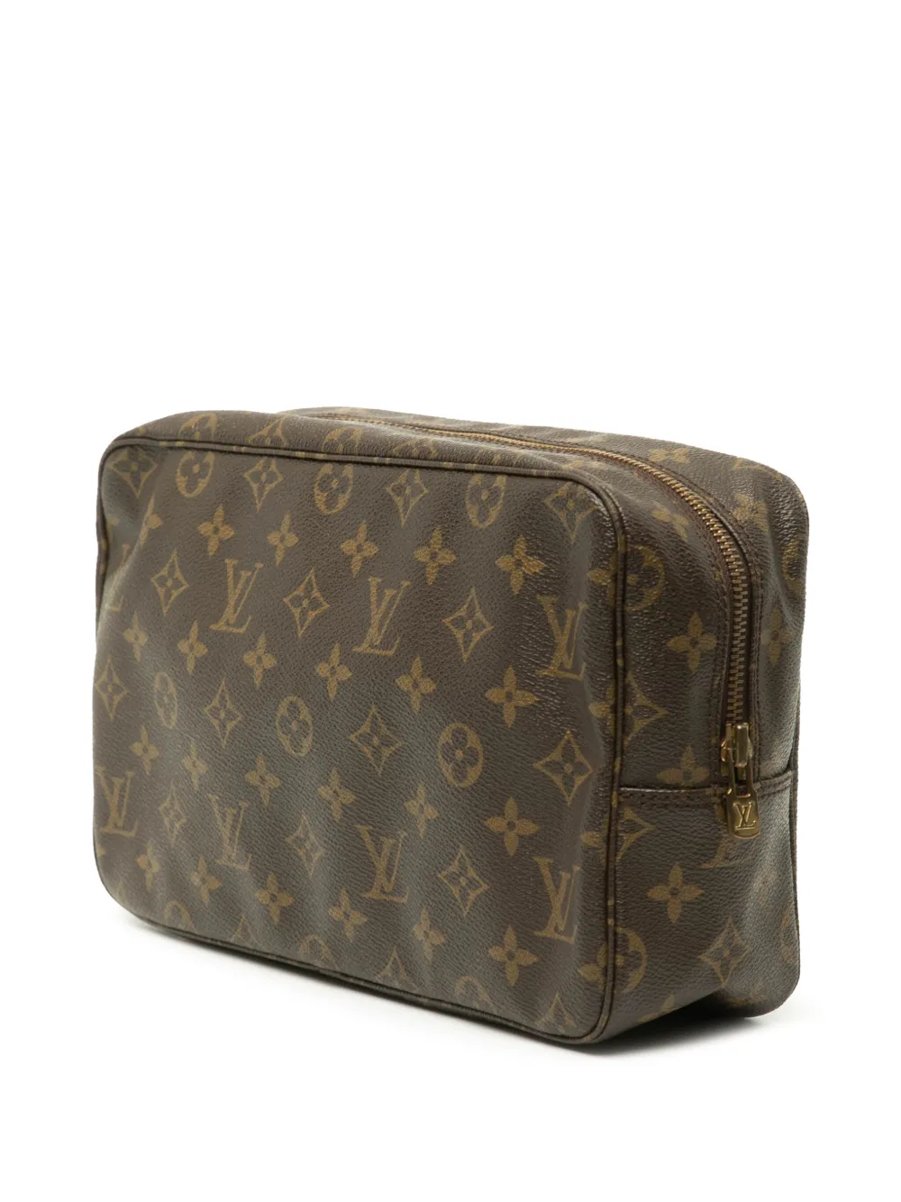 Pre-owned Louis Vuitton 1987 Monogram Trousse Toilette 28 Clutch Bag In Brown
