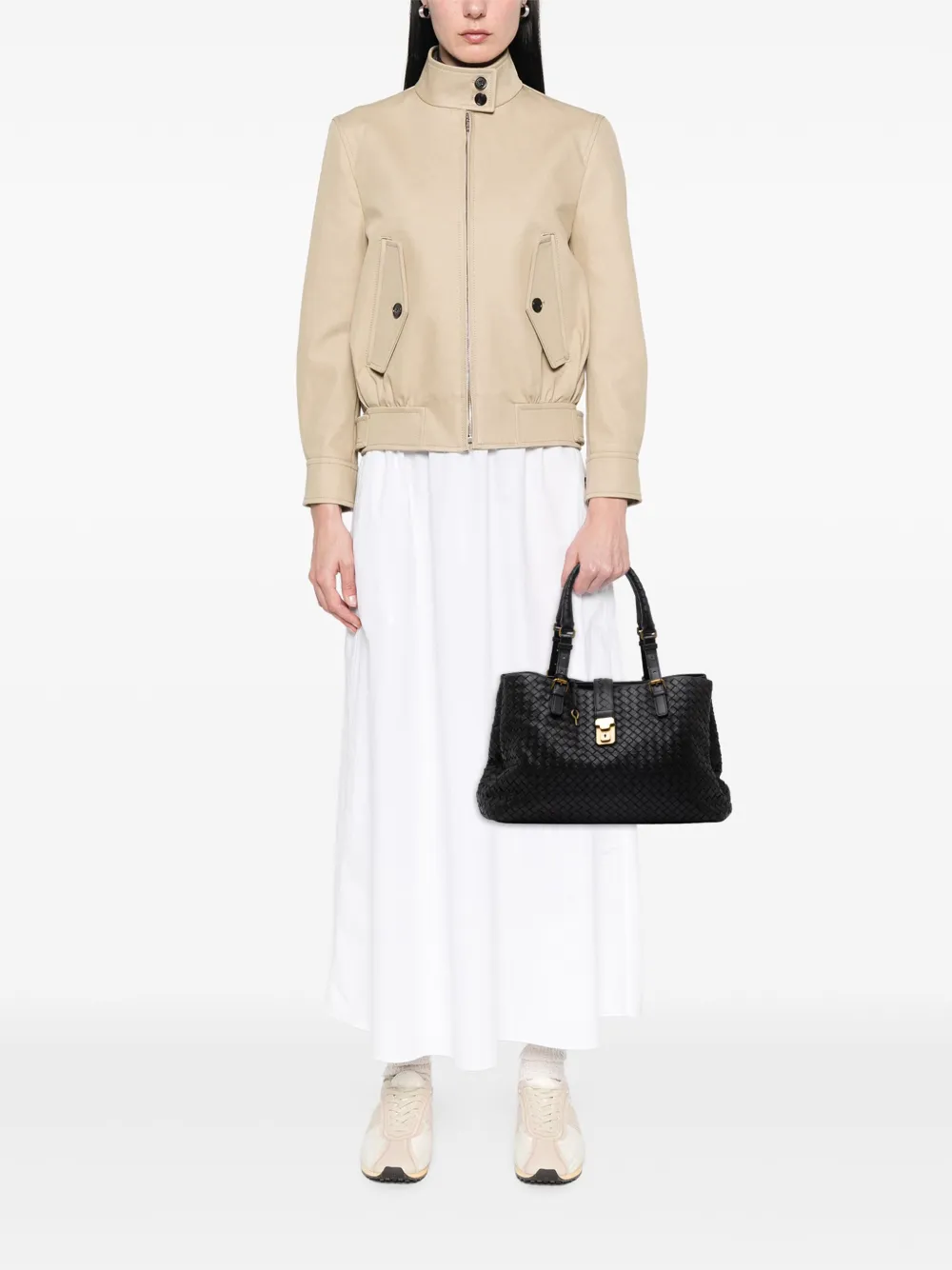 Pre-owned Bottega Veneta 2008 Medium Nappa Intrecciato Roma Tote Bag In Black