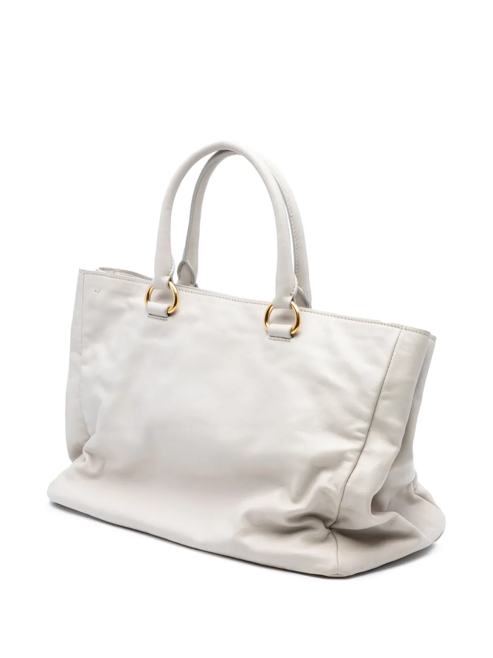 Pre-owned Prada 2000-2025 Soft Calf Satchel In White