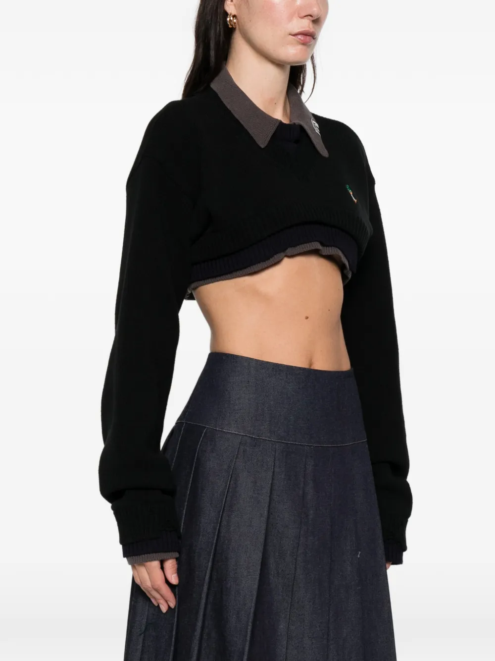 Layered Cropped Sweater | 미하라 야스히로 | FETCHING