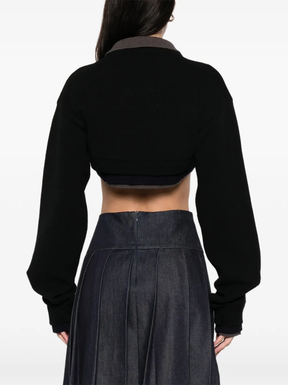 Maison MIHARA YASUHIRO Gelaagde cropped trui Zwart