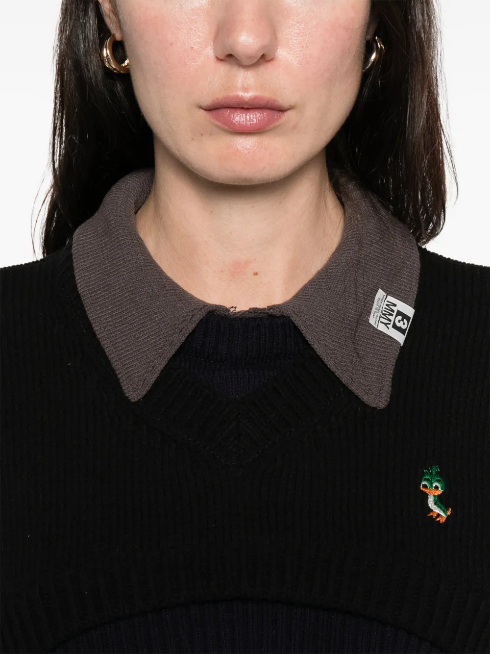 Maison MIHARA YASUHIRO Gelaagde cropped trui Zwart