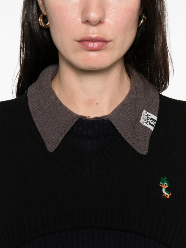Maison MIHARA YASUHIRO レイヤード クロップドセーター | ブラック Maison MIHARA YASUHIRO レイヤード クロップドセーター | ブラック