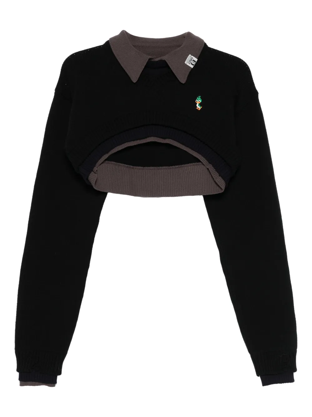 Maison MIHARA YASUHIRO layered cropped sweater - Nero