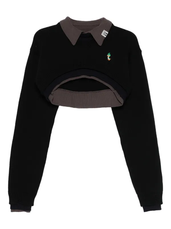 Maison MIHARA YASUHIRO レイヤード クロップドセーター | ブラック