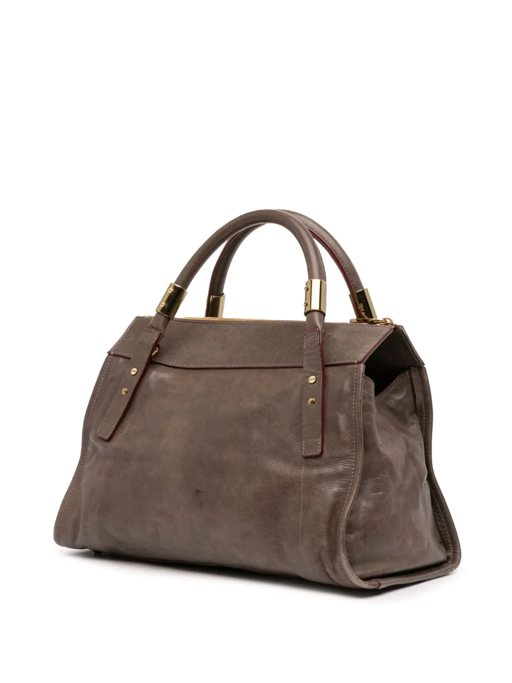 Pre-owned Chloé 2010 Leather Victoria Handbag In Gray