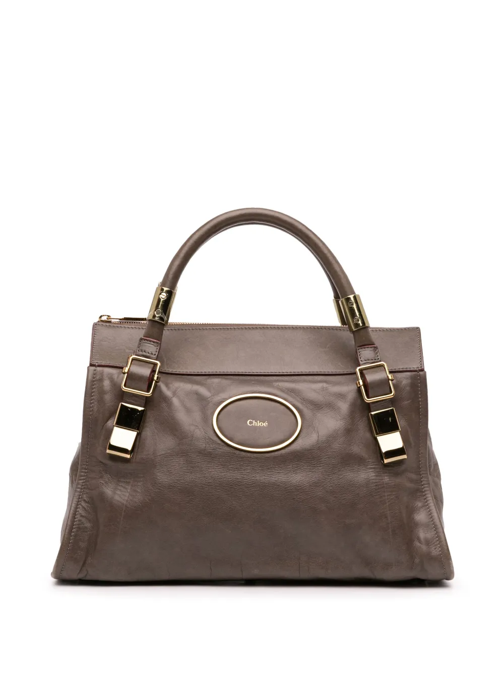 Pre-owned Chloé 2010 Leather Victoria Handbag In Gray