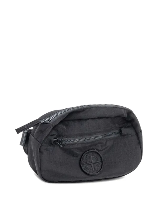 Stone  ストーンアイランド ジュニア ロゴパッチ ベルトバッグ Stone Island Junior ジップ ベルトバッグ | ブラック | FARFETCH JP