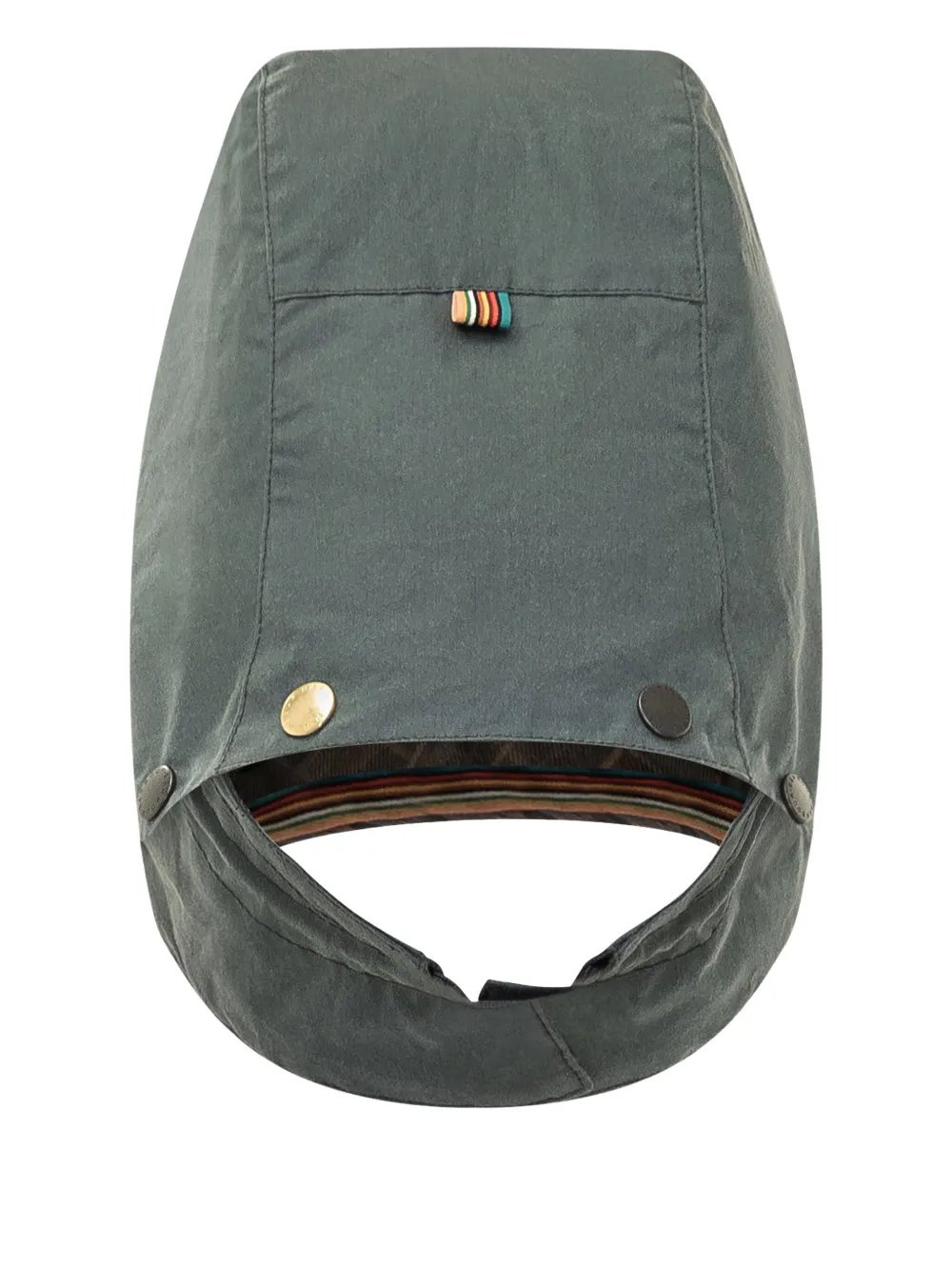 Barbour x Paul Smith waxed checked hood | Grey | Image 1
