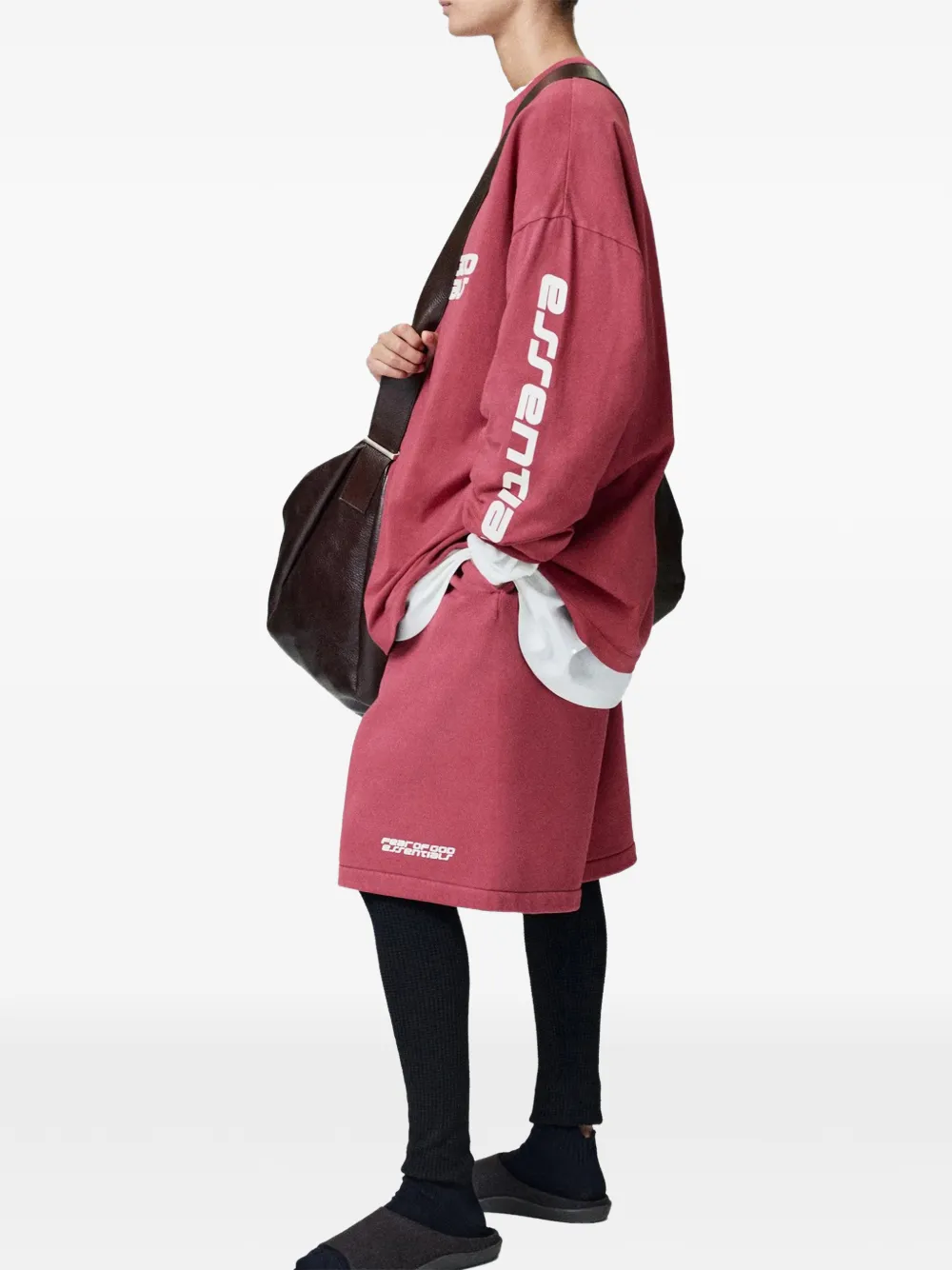 FEAR OF GOD ESSENTIALS T-shirt met lange mouwen Rood
