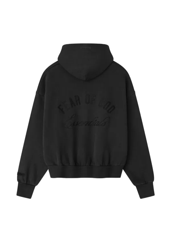 トップス FEAR OF GOD ESSENTIAL HOODIE FEAR OF GOD ESSENTIALS Classic full-zip Hoodie | Black | FARFETCH SG