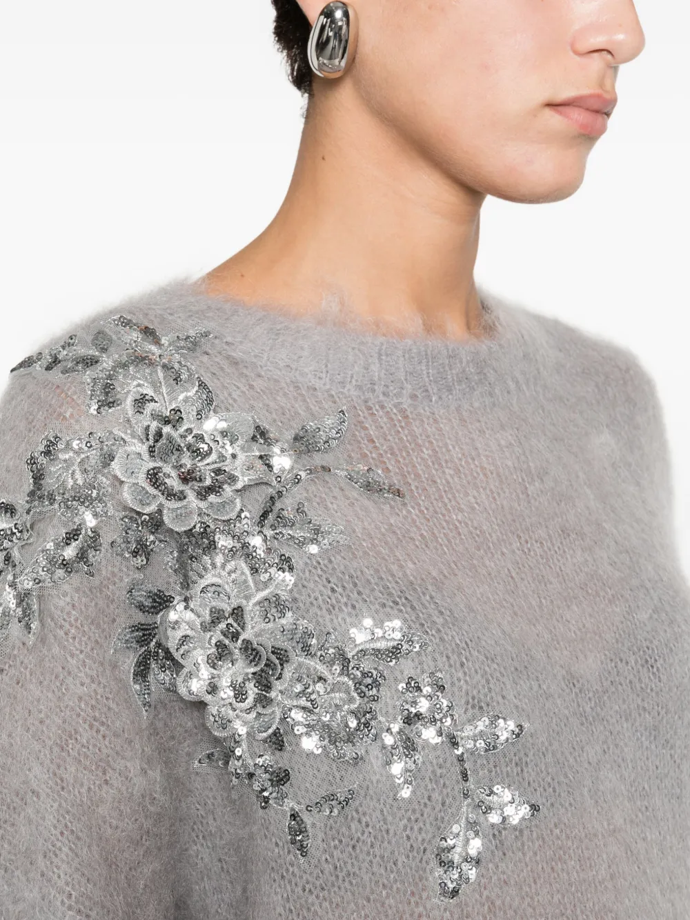 Blugirl Classic Knit Sweater With Versatile Grey Shade In Gray