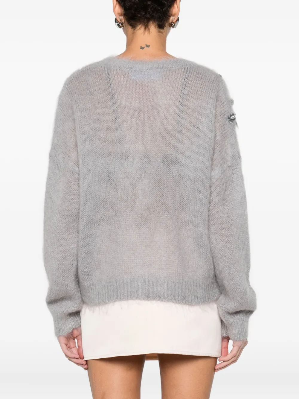 Blugirl Classic Knit Sweater With Versatile Grey Shade In Gray