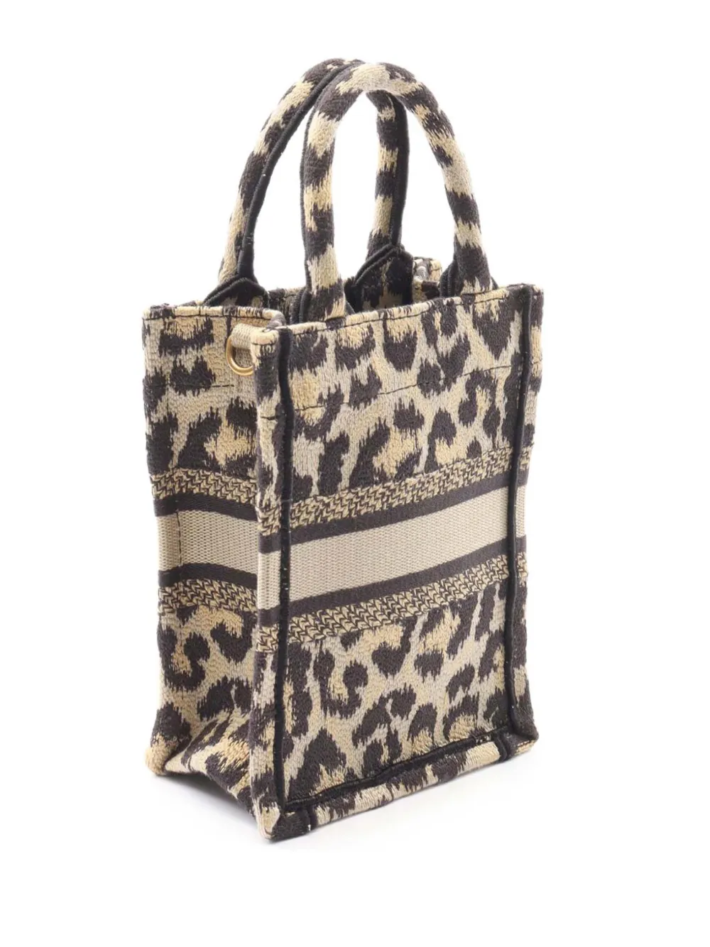 Christian Dior Pre-Owned 2022 ミッツァ ミニ エンブロイダリー キャンバス レオパード バーティカル