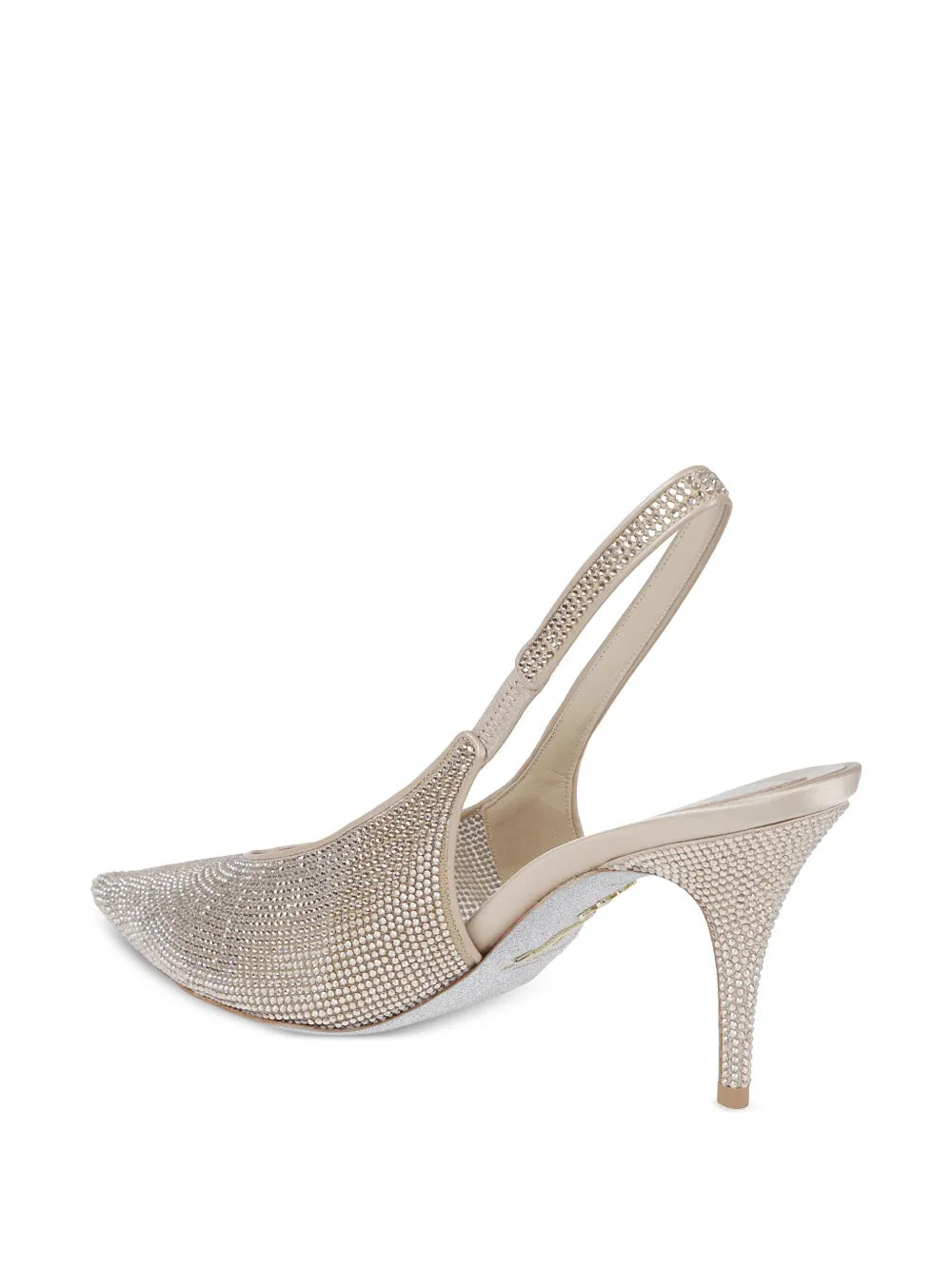 René Caovilla Slingback pumps verfraaid met kristallen Beige