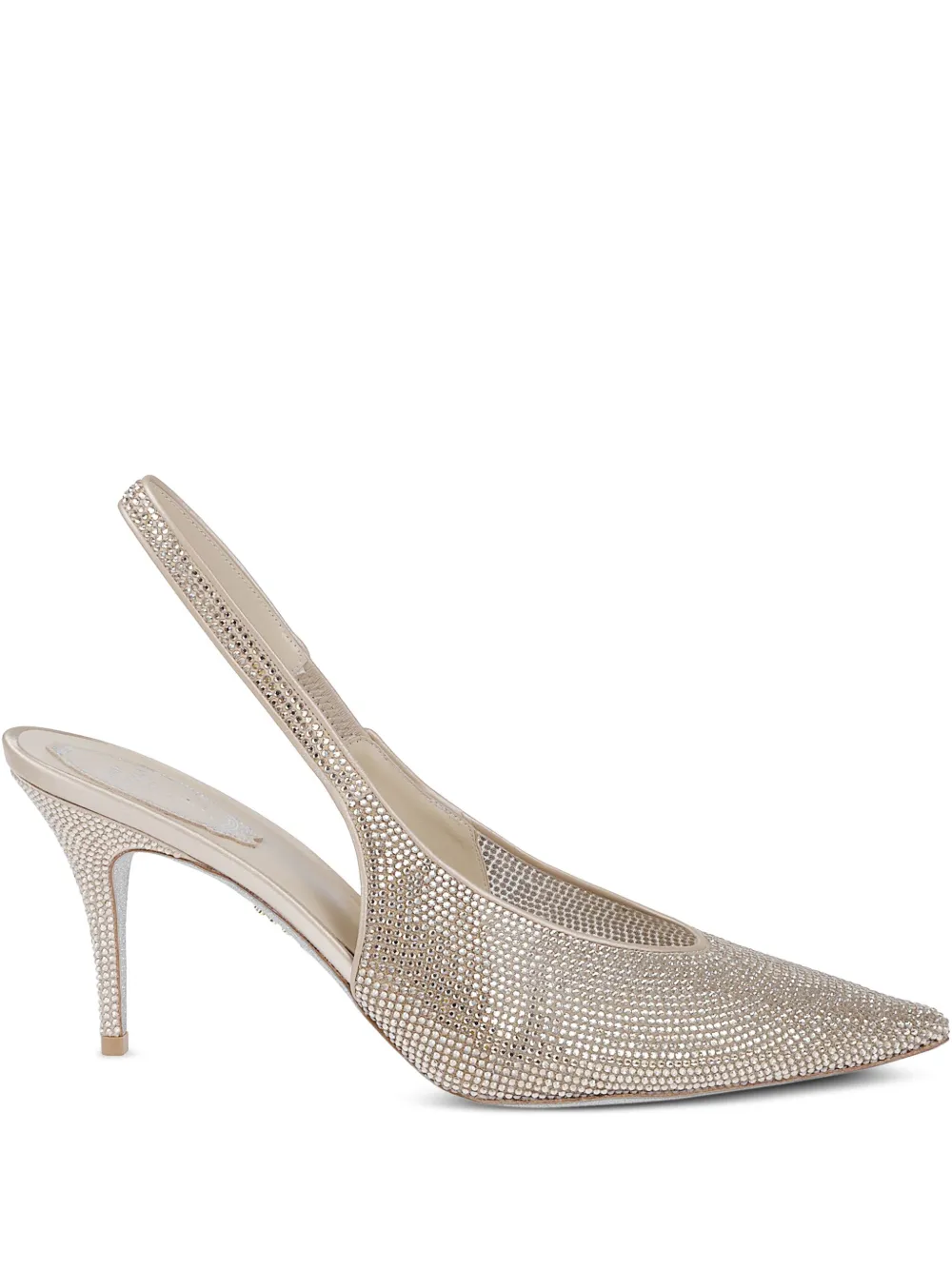 René Caovilla Slingback pumps verfraaid met kristallen Beige