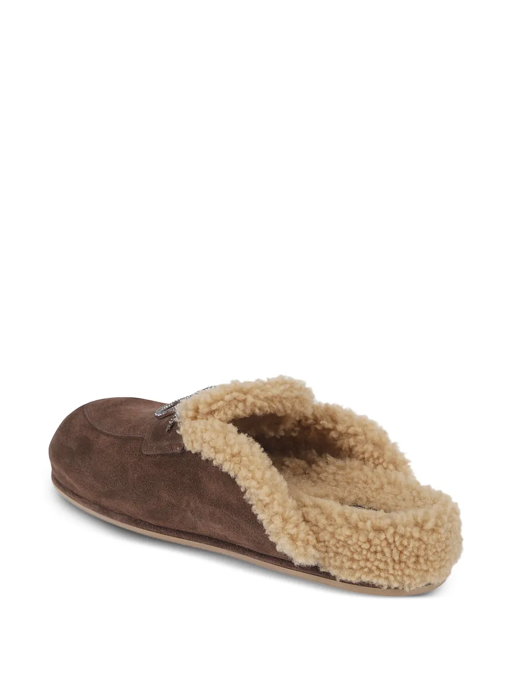 René Caovilla Slippers met lammy voering Bruin