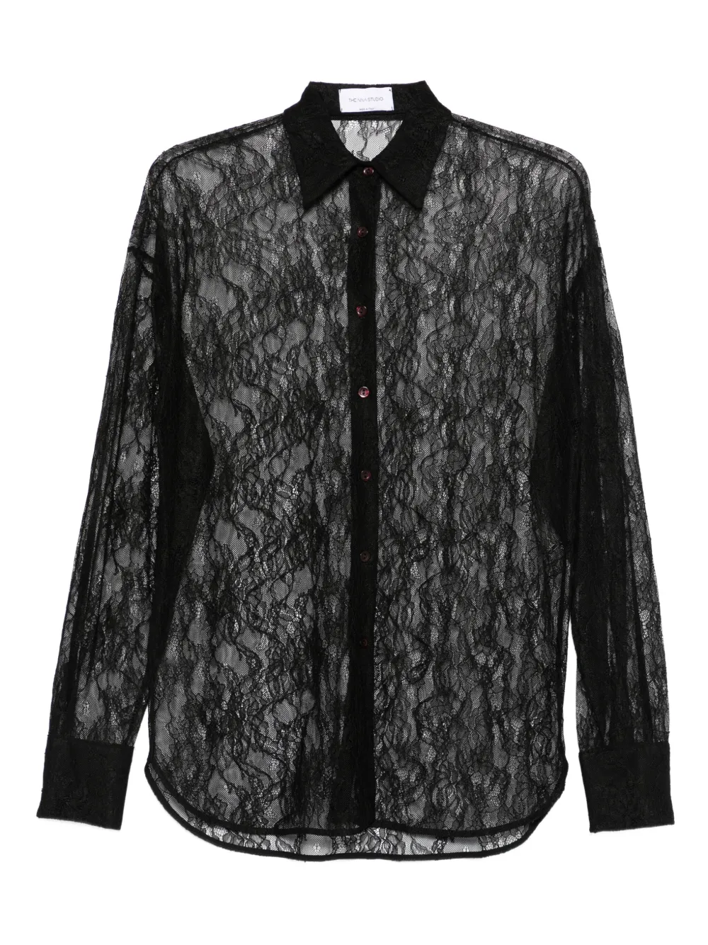 THE NINA STUDIO camisa de encaje con botones | negro | Image 1